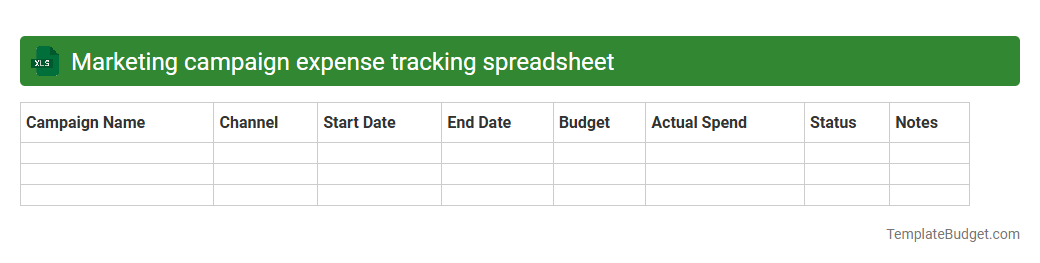 Marketing campaign expense tracking spreadsheet