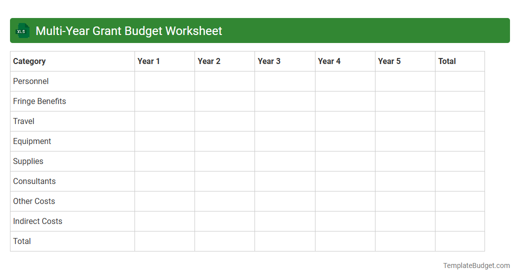 Multi-Year Grant Budget Worksheet