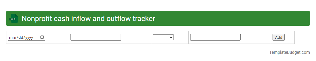 Nonprofit cash inflow and outflow tracker