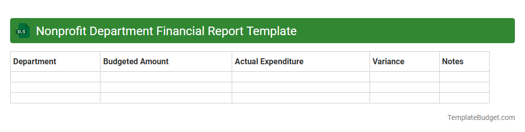 Nonprofit Department Financial Report Template