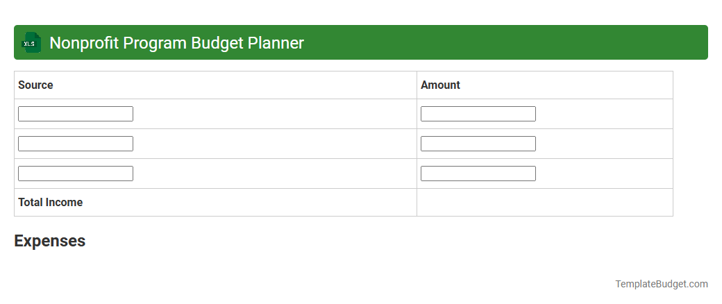 Nonprofit Program Budget Planner