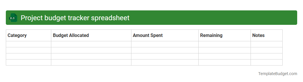 Project budget tracker spreadsheet