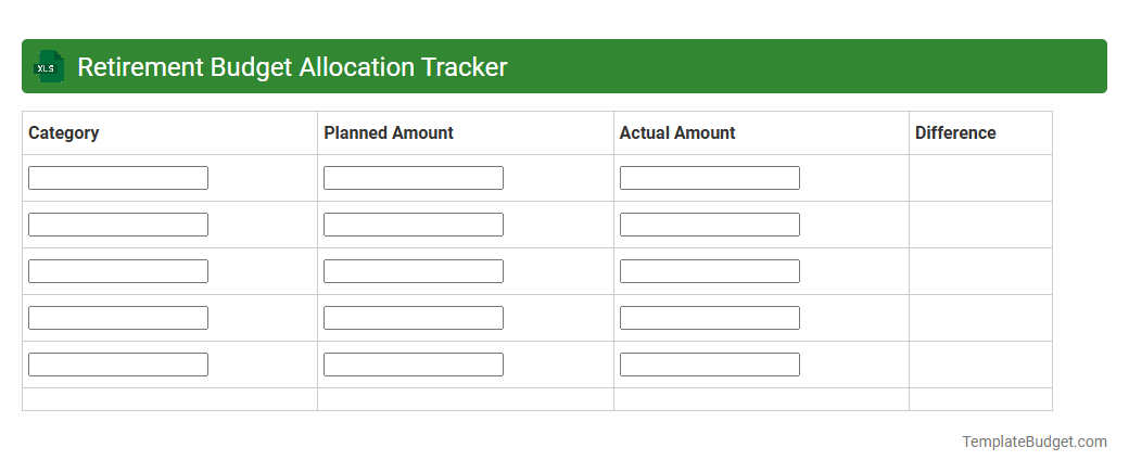 Retirement Budget Allocation Tracker