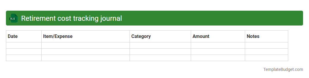 Retirement cost tracking journal