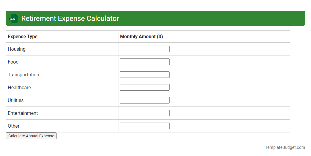 Retirement Expense Calculator