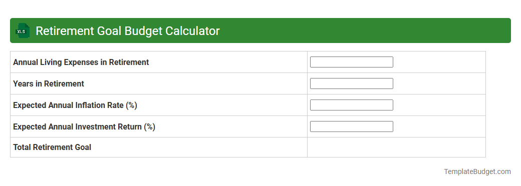 Retirement Goal Budget Calculator