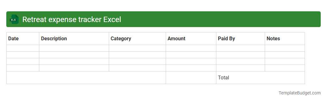 Retreat expense tracker Excel