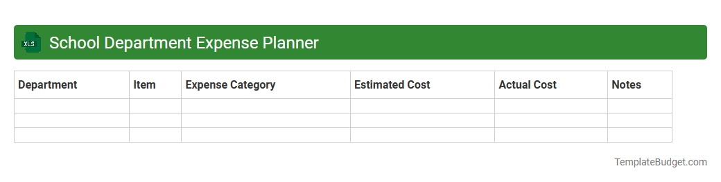School Department Expense Planner