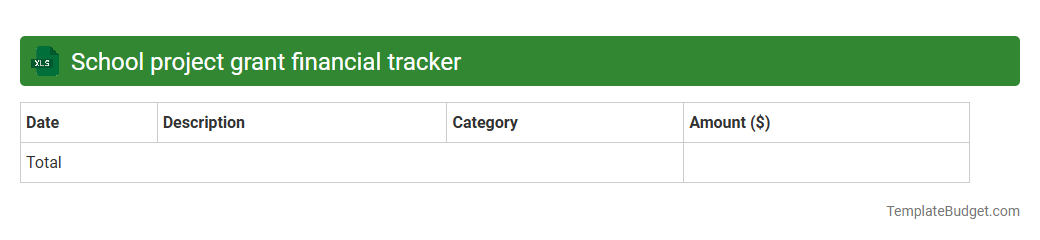 School project grant financial tracker
