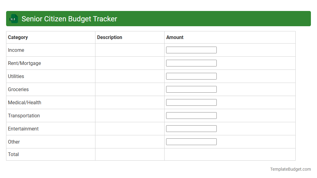 Senior Citizen Budget Tracker