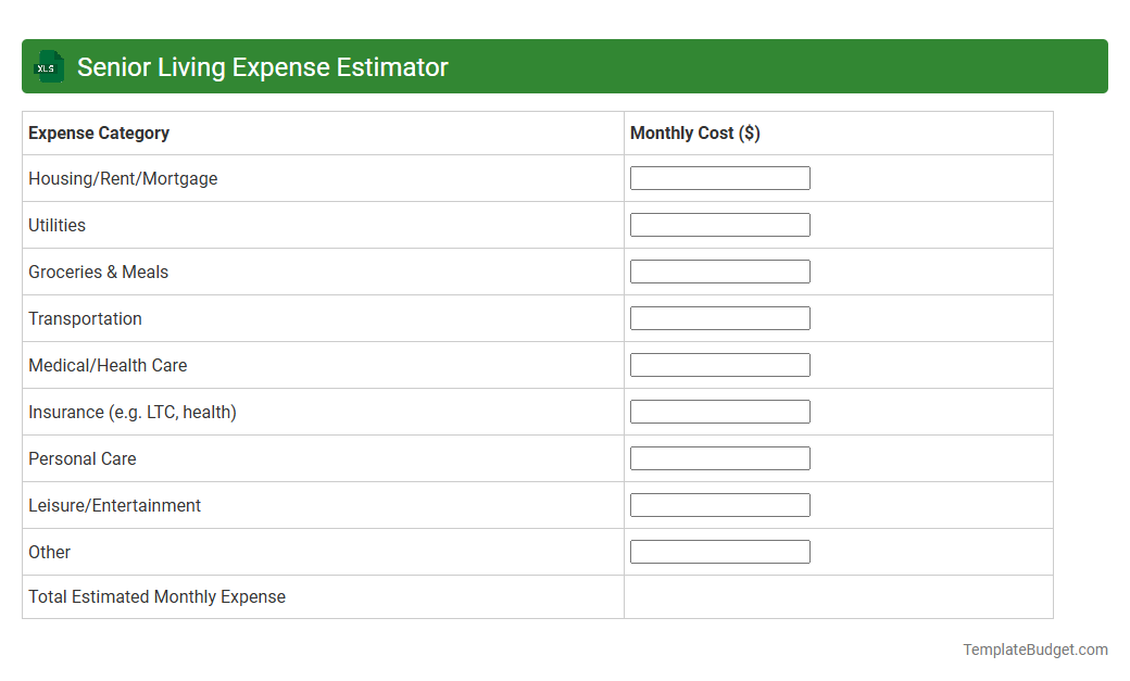 Senior Living Expense Estimator
