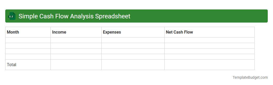 Simple Cash Flow Analysis Spreadsheet