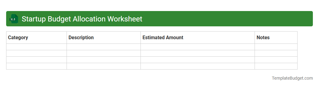 Startup Budget Allocation Worksheet