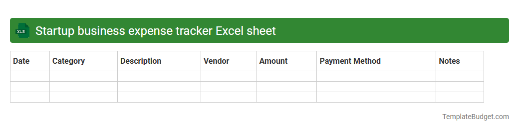 Startup business expense tracker Excel sheet