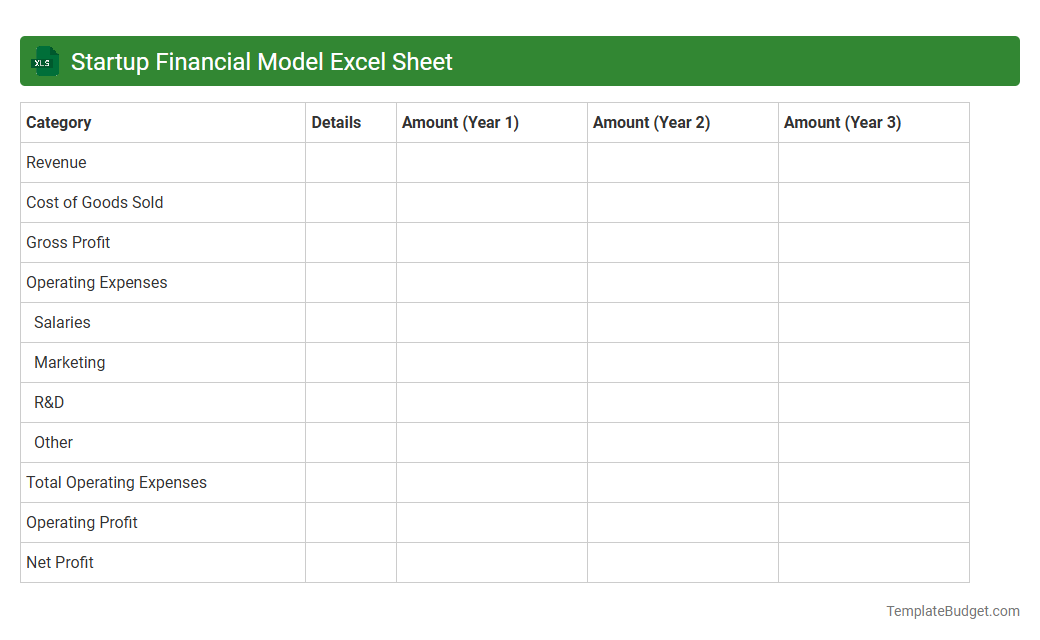 Startup Financial Model Excel Sheet