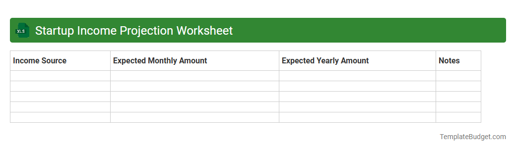 Startup Income Projection Worksheet