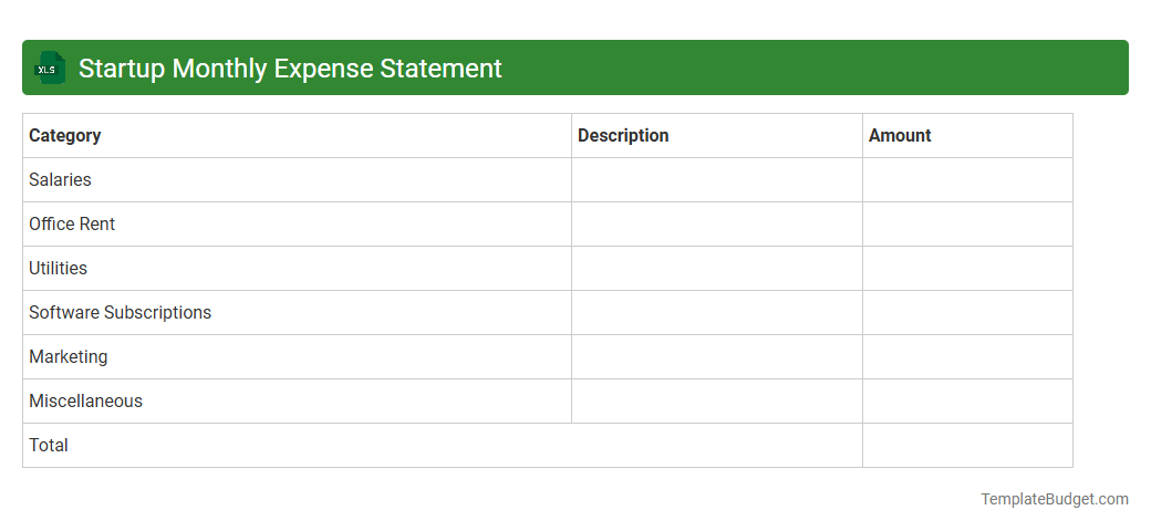 Startup Monthly Expense Statement