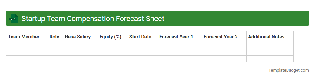 Startup Team Compensation Forecast Sheet
