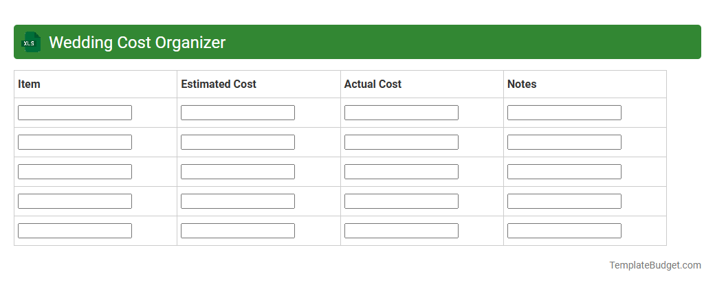 Wedding Cost Organizer