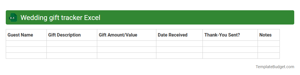 Wedding gift tracker Excel