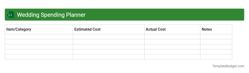 Wedding Spending Planner