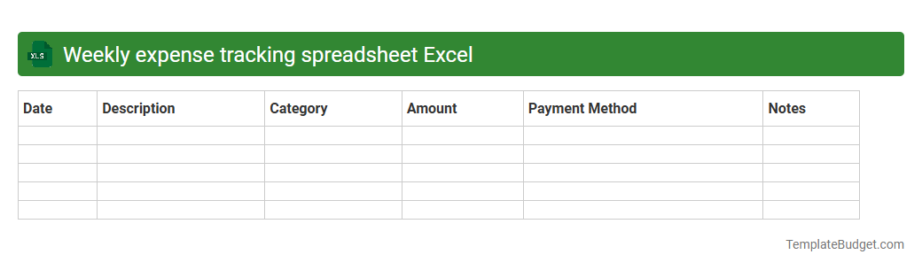 Weekly expense tracking spreadsheet Excel