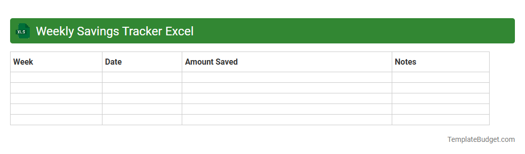 Weekly Savings Tracker Excel