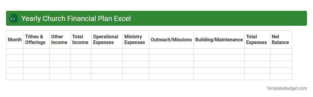 Yearly Church Financial Plan Excel