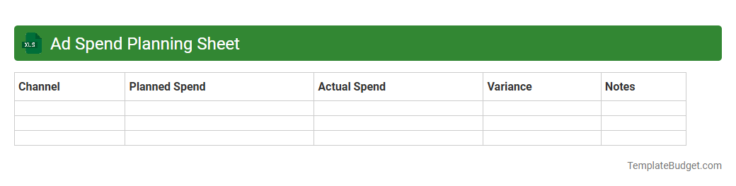 Ad Spend Planning Sheet