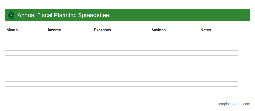 Annual Fiscal Planning Spreadsheet