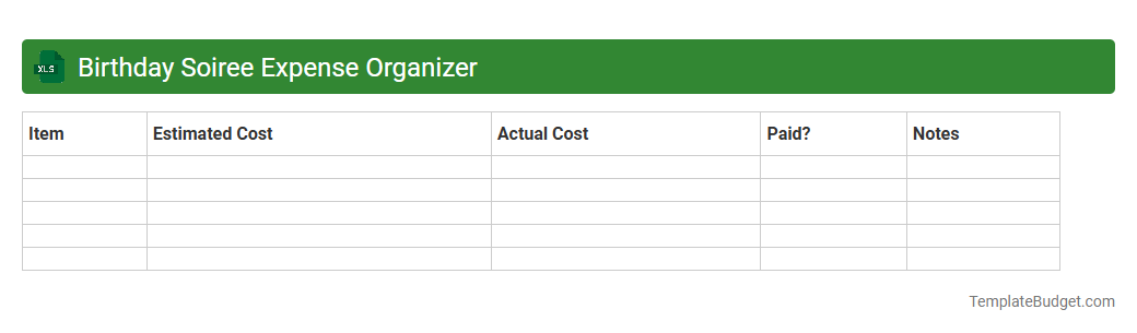 Birthday Soiree Expense Organizer