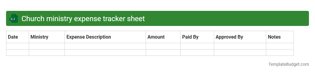 Church ministry expense tracker sheet