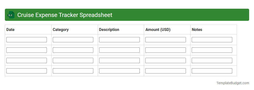 Cruise Expense Tracker Spreadsheet