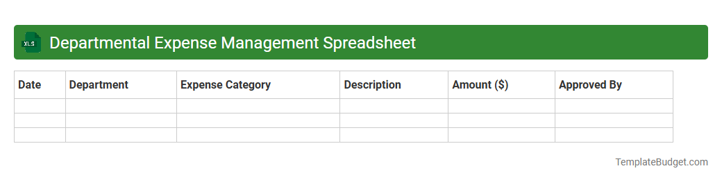 Departmental Expense Management Spreadsheet
