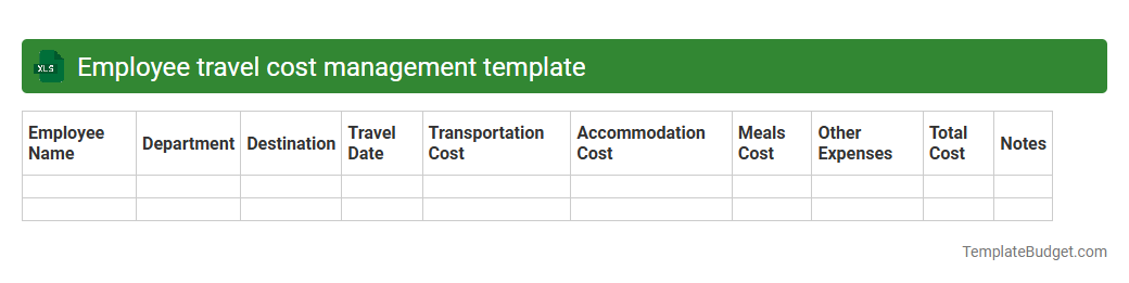 Employee travel cost management template