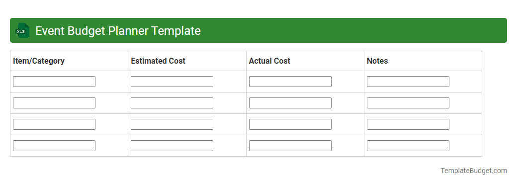 Event Budget Planner Template