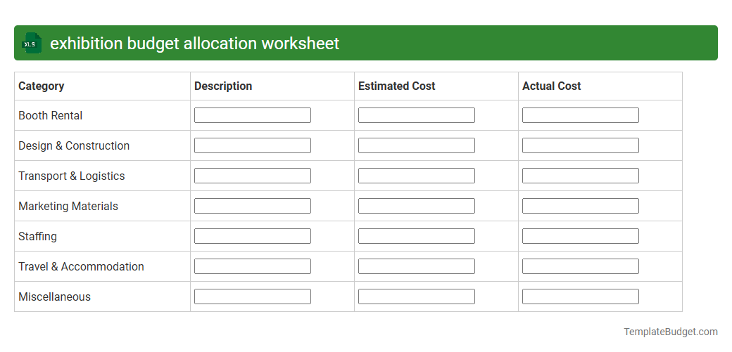 exhibition budget allocation worksheet