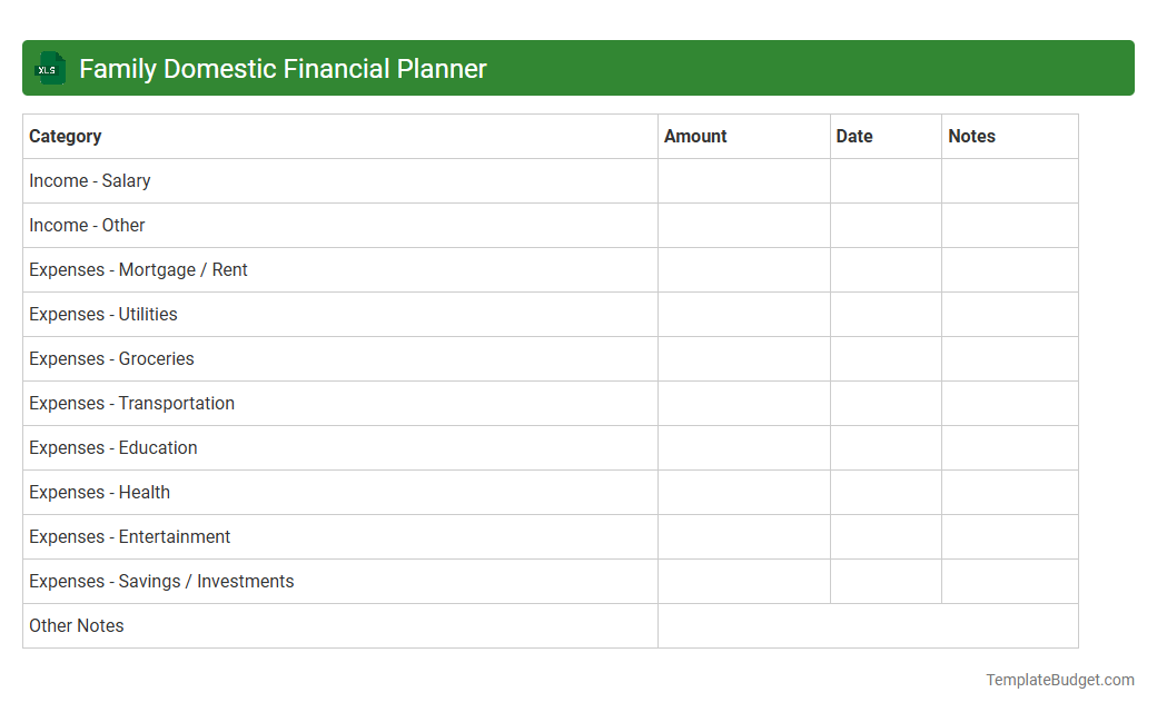 Family Domestic Financial Planner