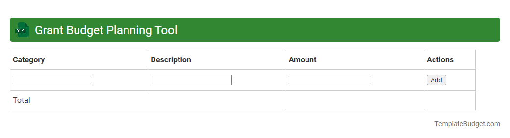 Grant Budget Planning Tool