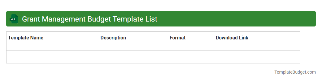 Grant Management Budget Template List