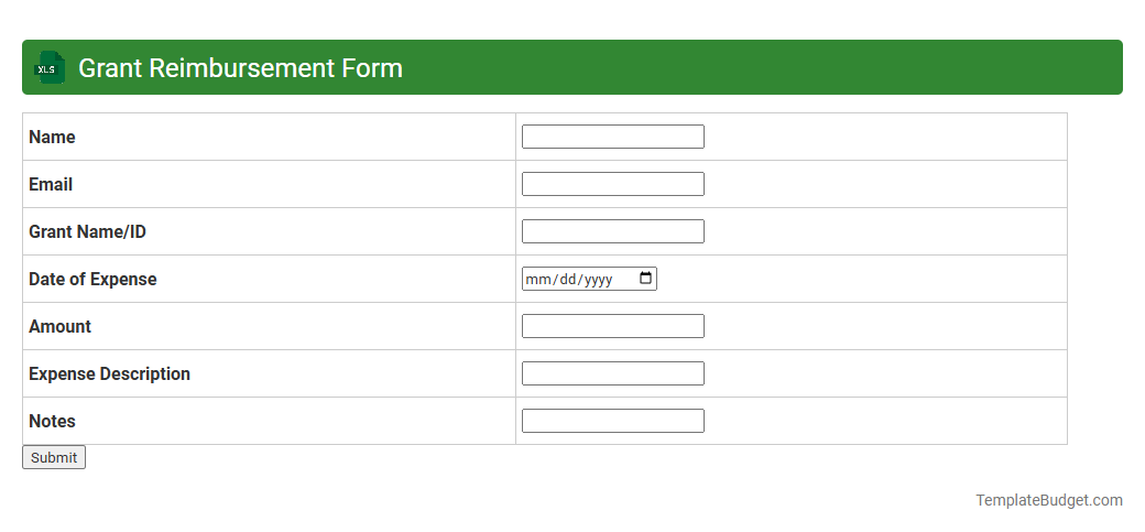 Grant Reimbursement Form