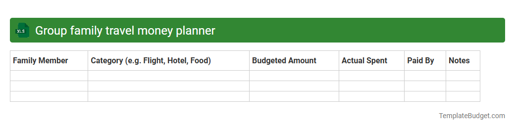 Group family travel money planner