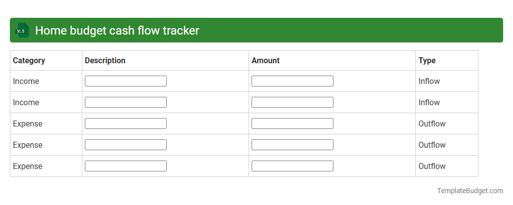 Home budget cash flow tracker