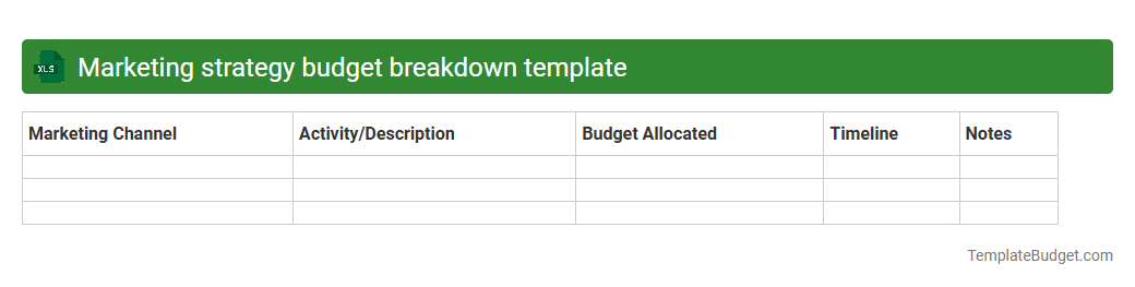 Marketing strategy budget breakdown template