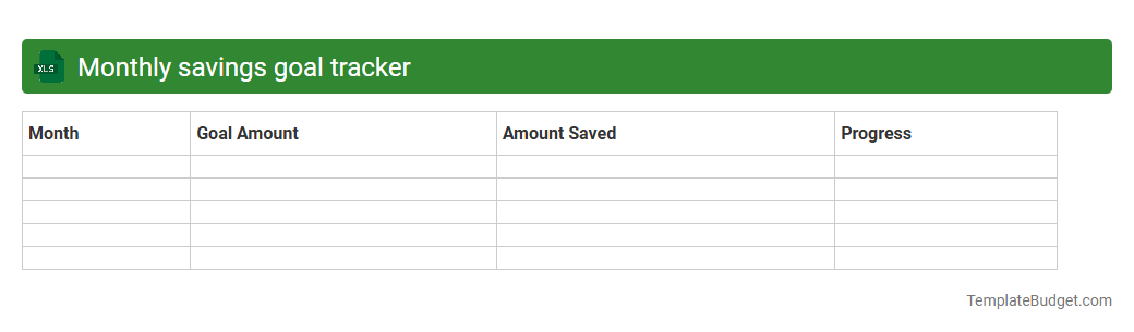 Monthly savings goal tracker