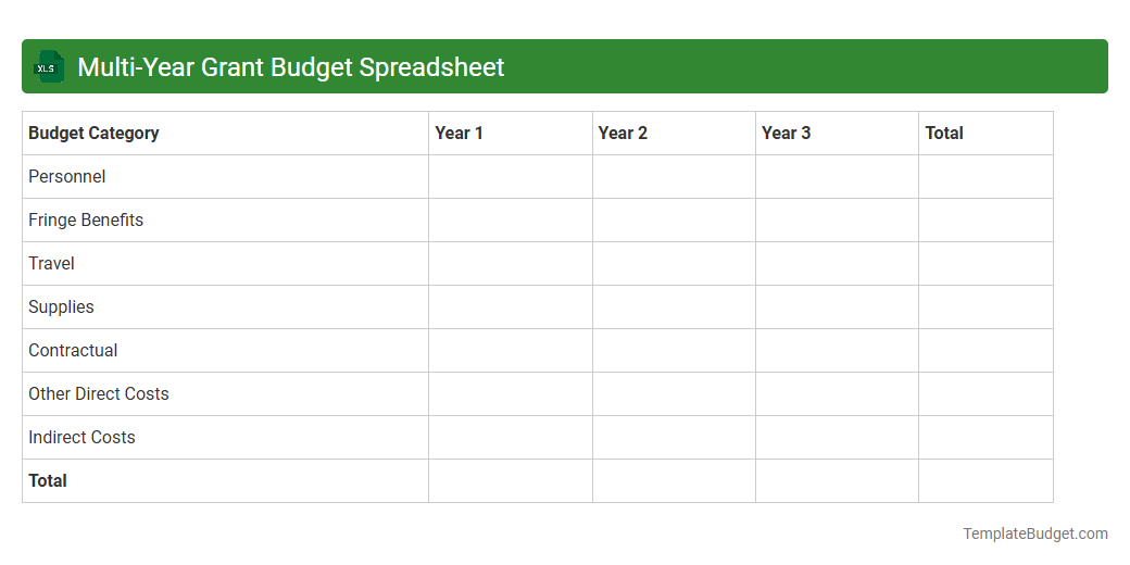 Multi-Year Grant Budget Spreadsheet