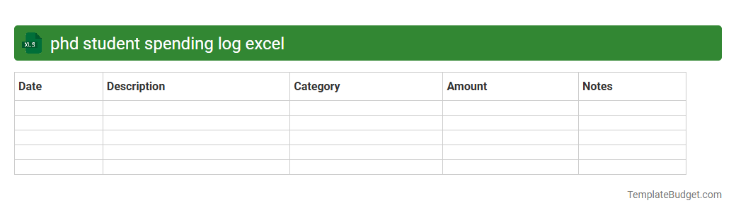 phd student spending log excel
