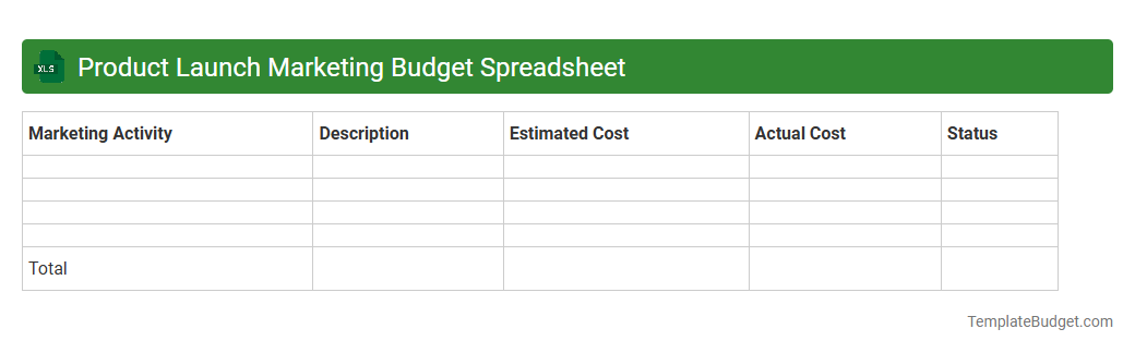 Product Launch Marketing Budget Spreadsheet