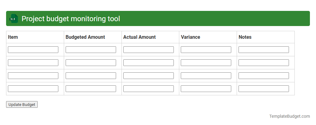 Project budget monitoring tool