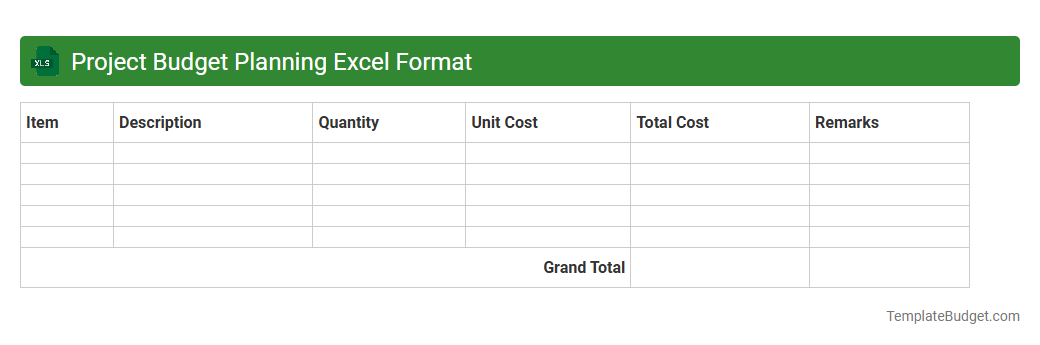 Project Budget Planning Excel Format
